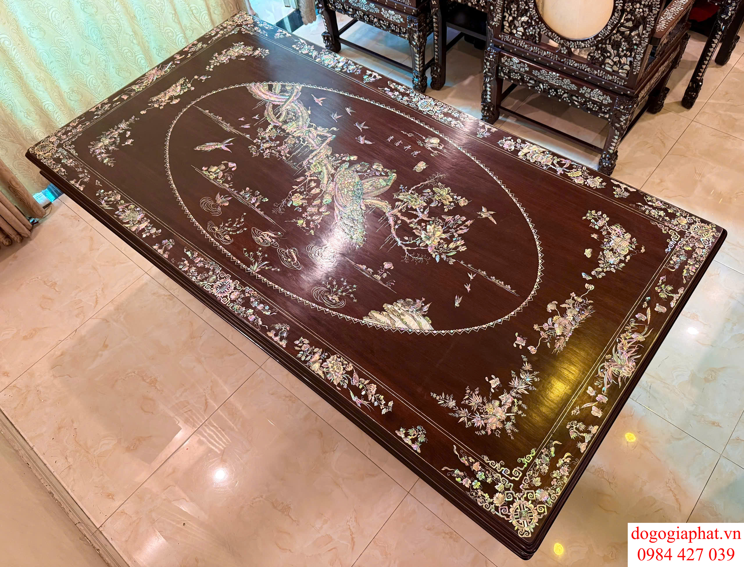 bộ ghế rẻ quạt cẩn ốc xà cừ