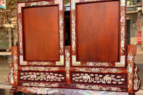 KHUNG ẢNH THỜ ĐÔI GỖ CẨM LAI