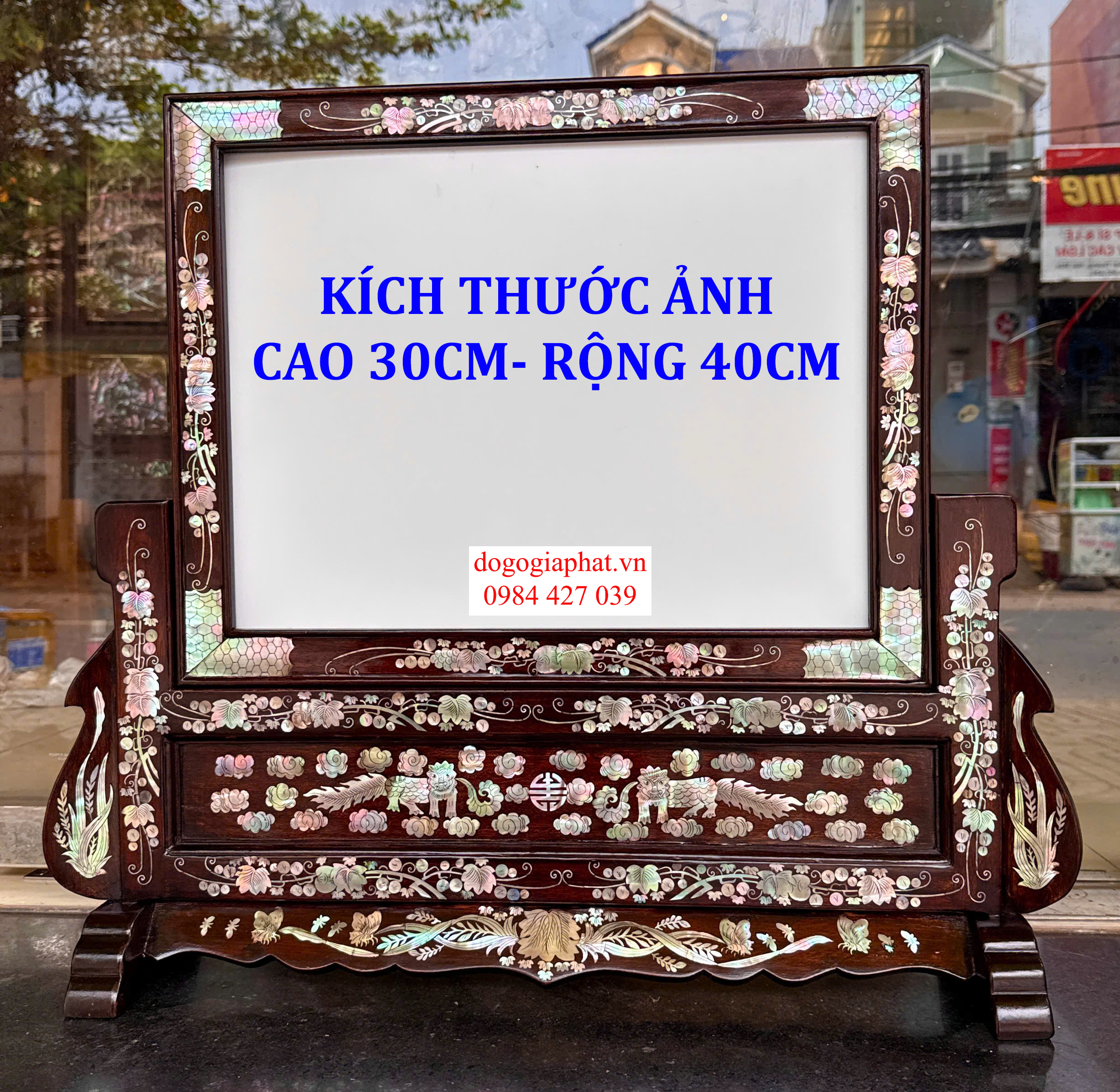KHUNG ẢNH THỜ ĐÔI GỖ GÕ MẬT